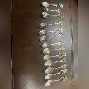 Vintage Set of 13 Souvenir Spoons